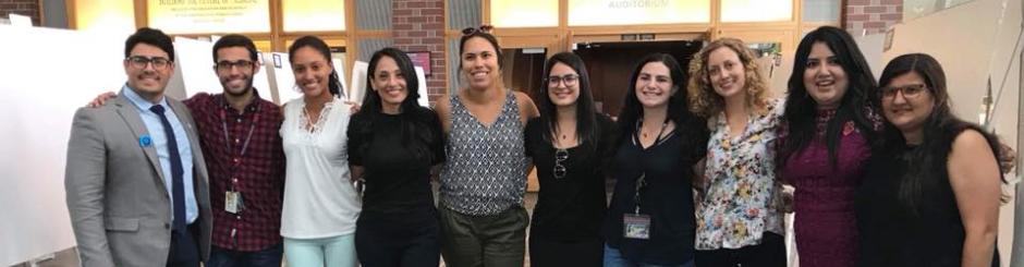 Members of the Penn SACNAS chapter pose for a photo with the President of the national SACNAS organization.